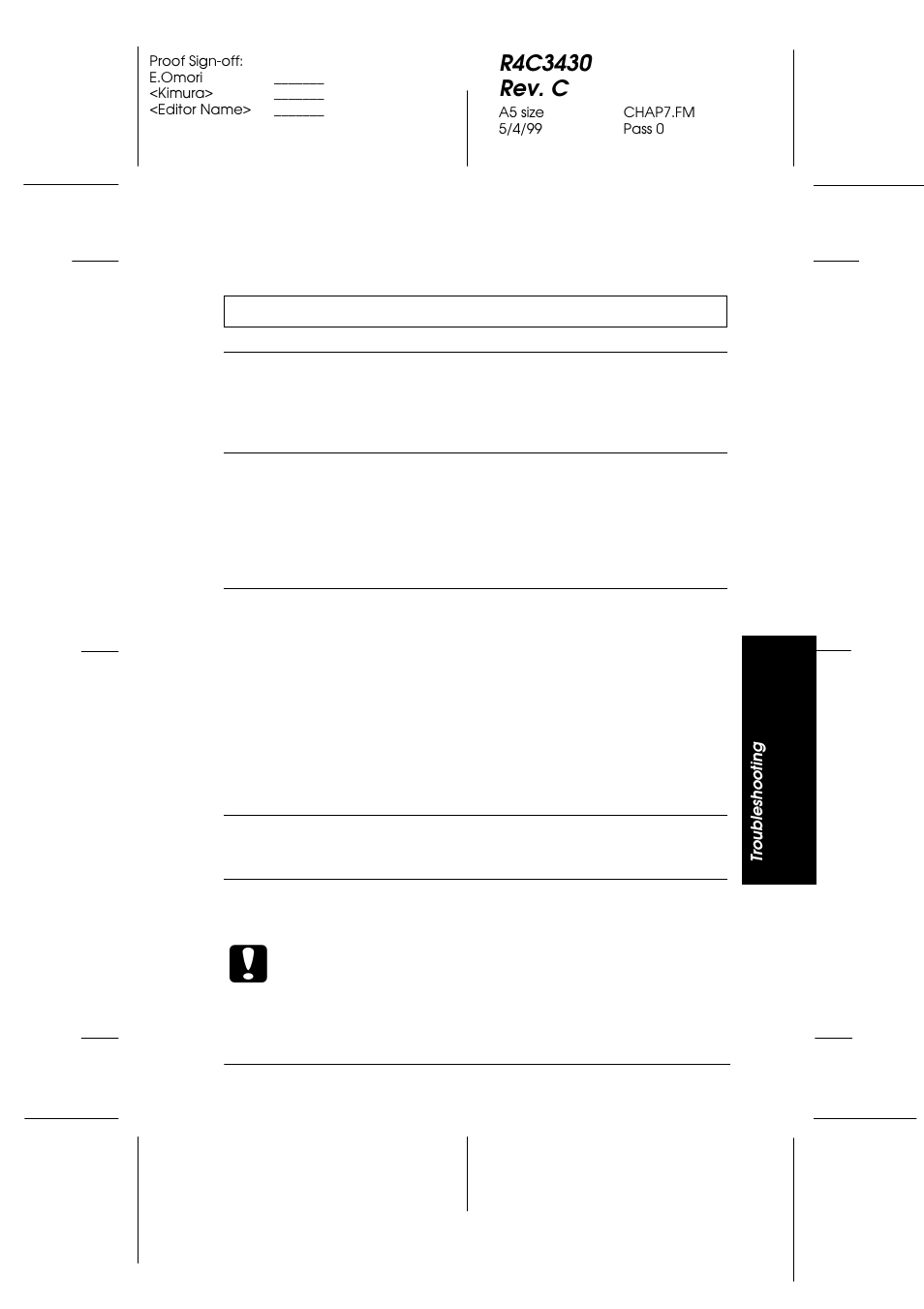 Wrong top-of-form position, Wrong top-of-form position -9 | Epson FX-980 User Manual | Page 159 / 233