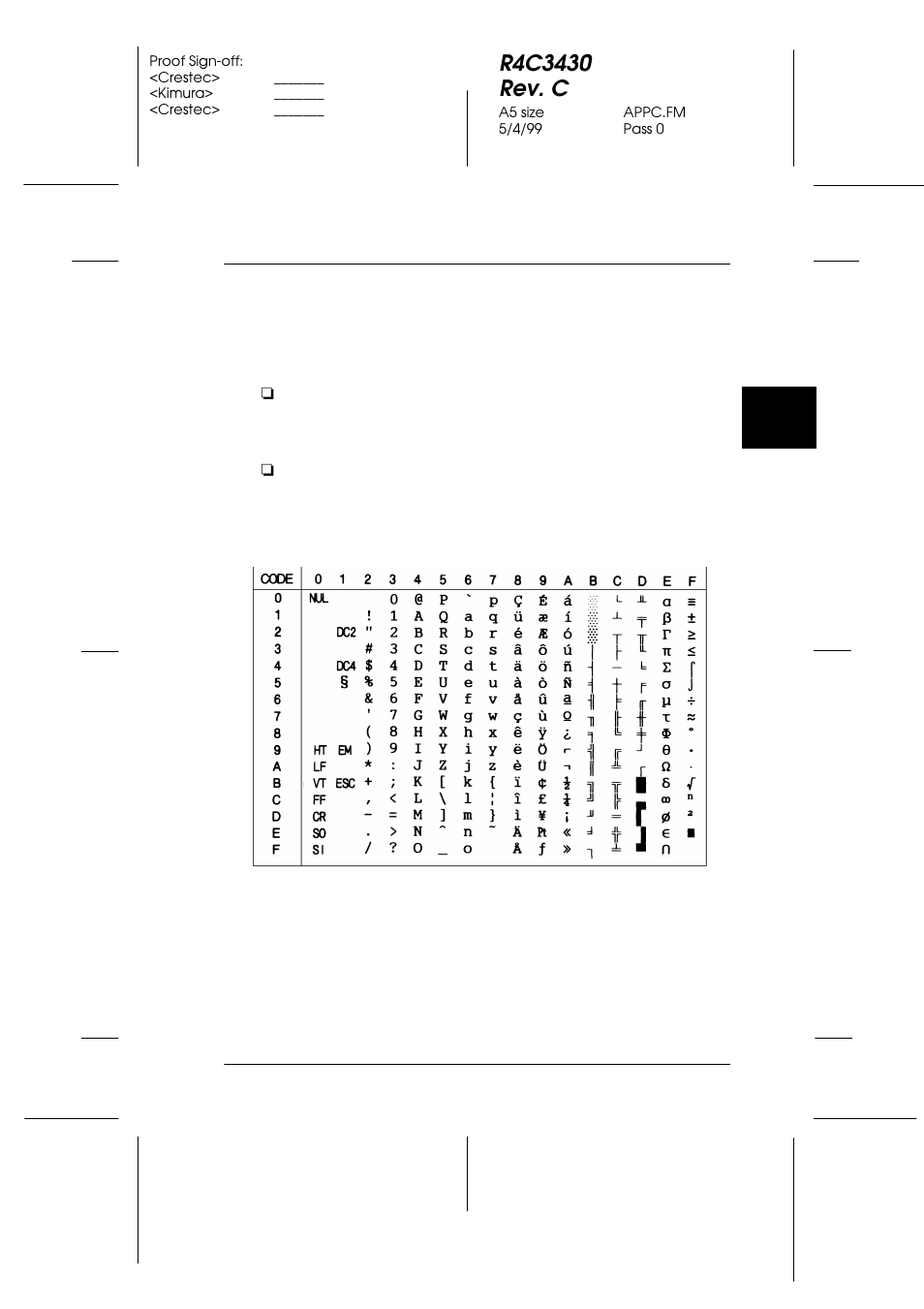 Character tables | Epson FX-980 User Manual | Page 213 / 233