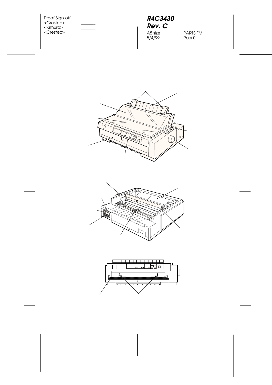 Printer parts | Epson FX-980 User Manual | Page 3 / 233