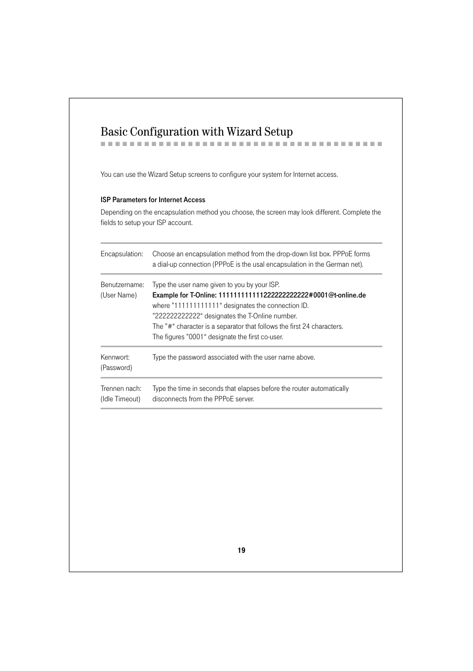 Basic configuration with wizard setup | Deutsche Telekom Teledat 400 User Manual | Page 19 / 24