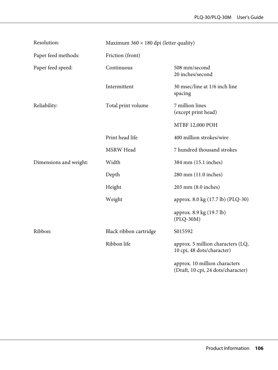 Epson PLQ-30 User Manual | Page 106 / 139