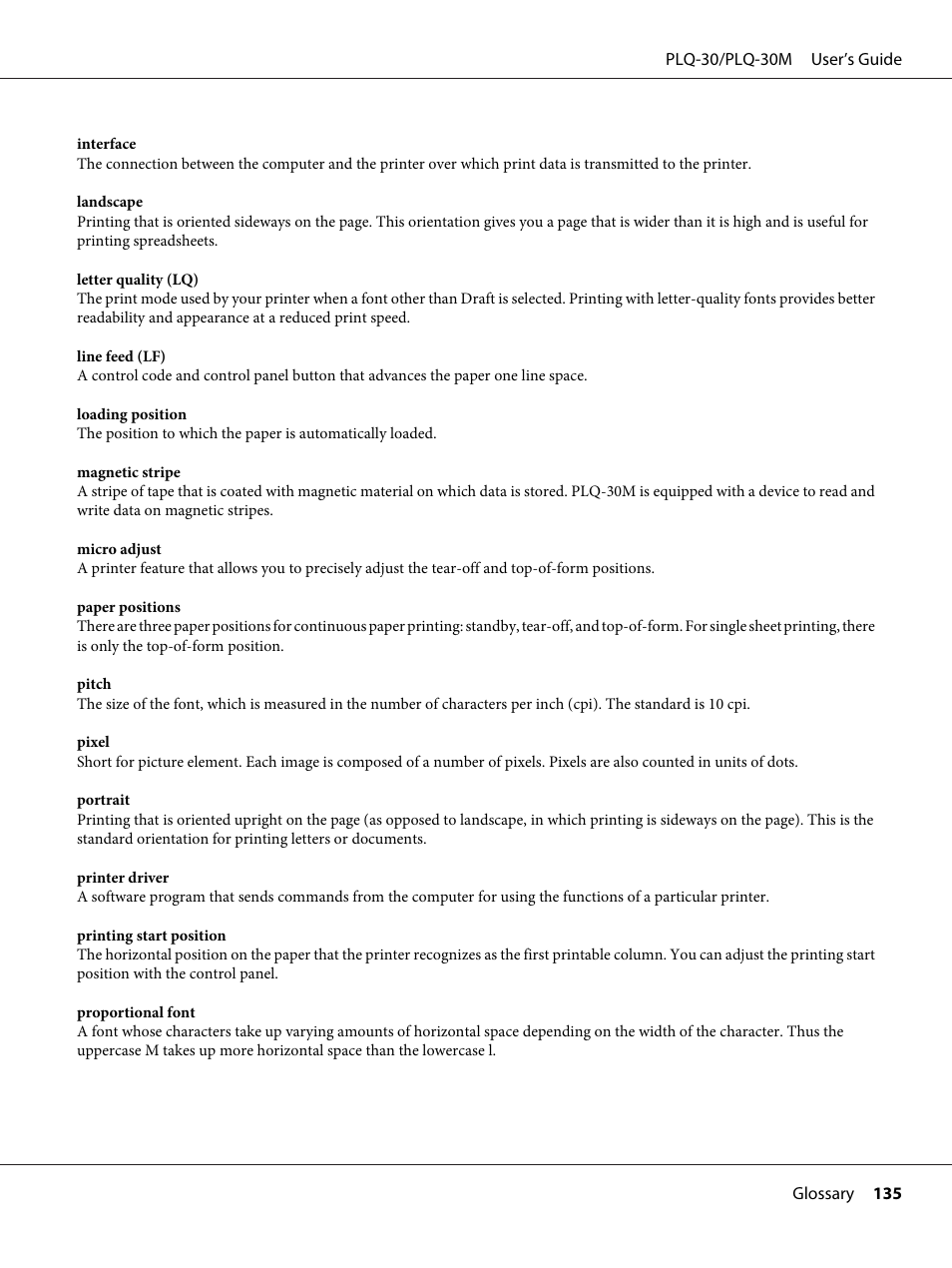 Epson PLQ-30 User Manual | Page 135 / 139