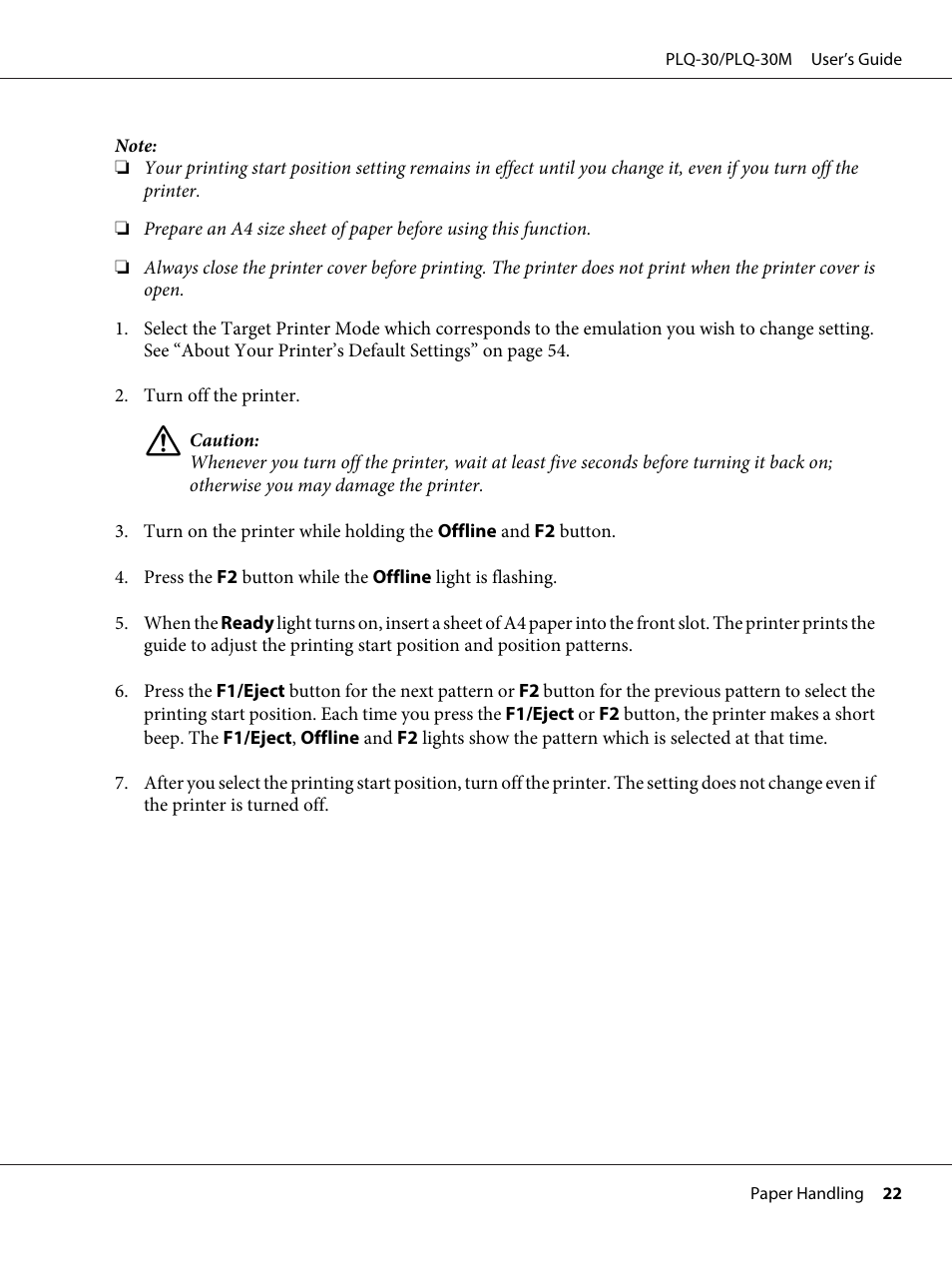 Epson PLQ-30 User Manual | Page 22 / 139