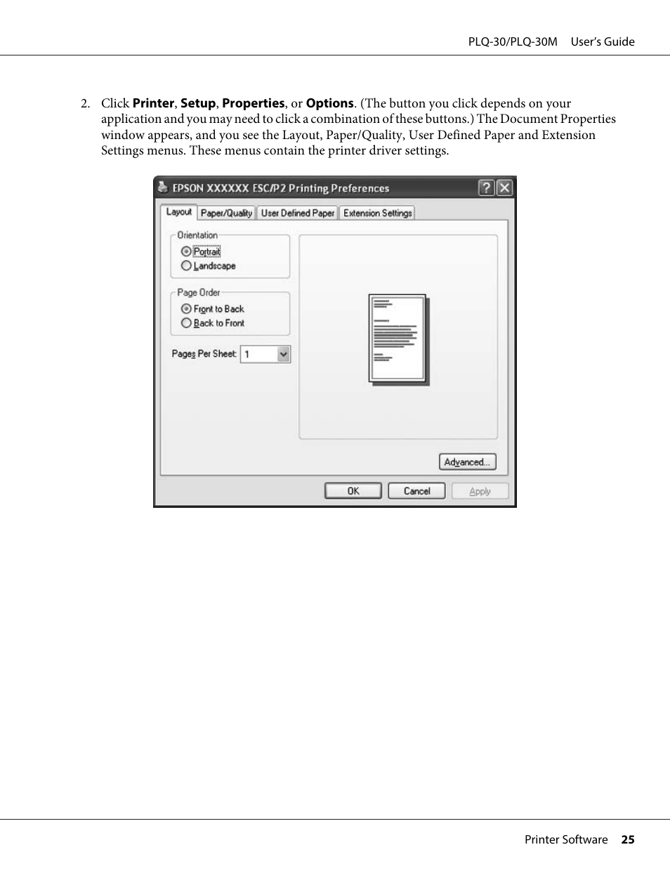 Epson PLQ-30 User Manual | Page 25 / 139
