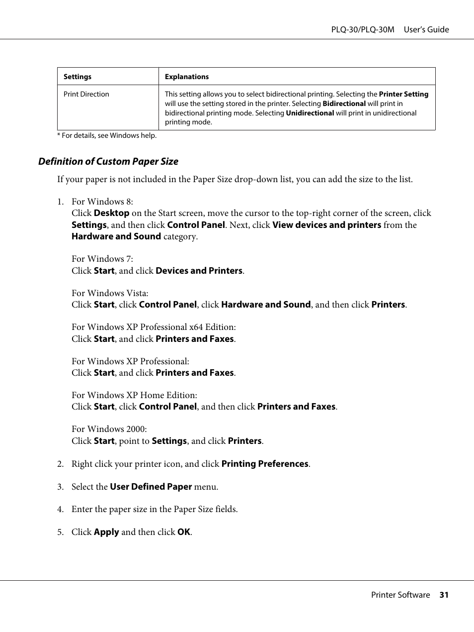 Epson PLQ-30 User Manual | Page 31 / 139