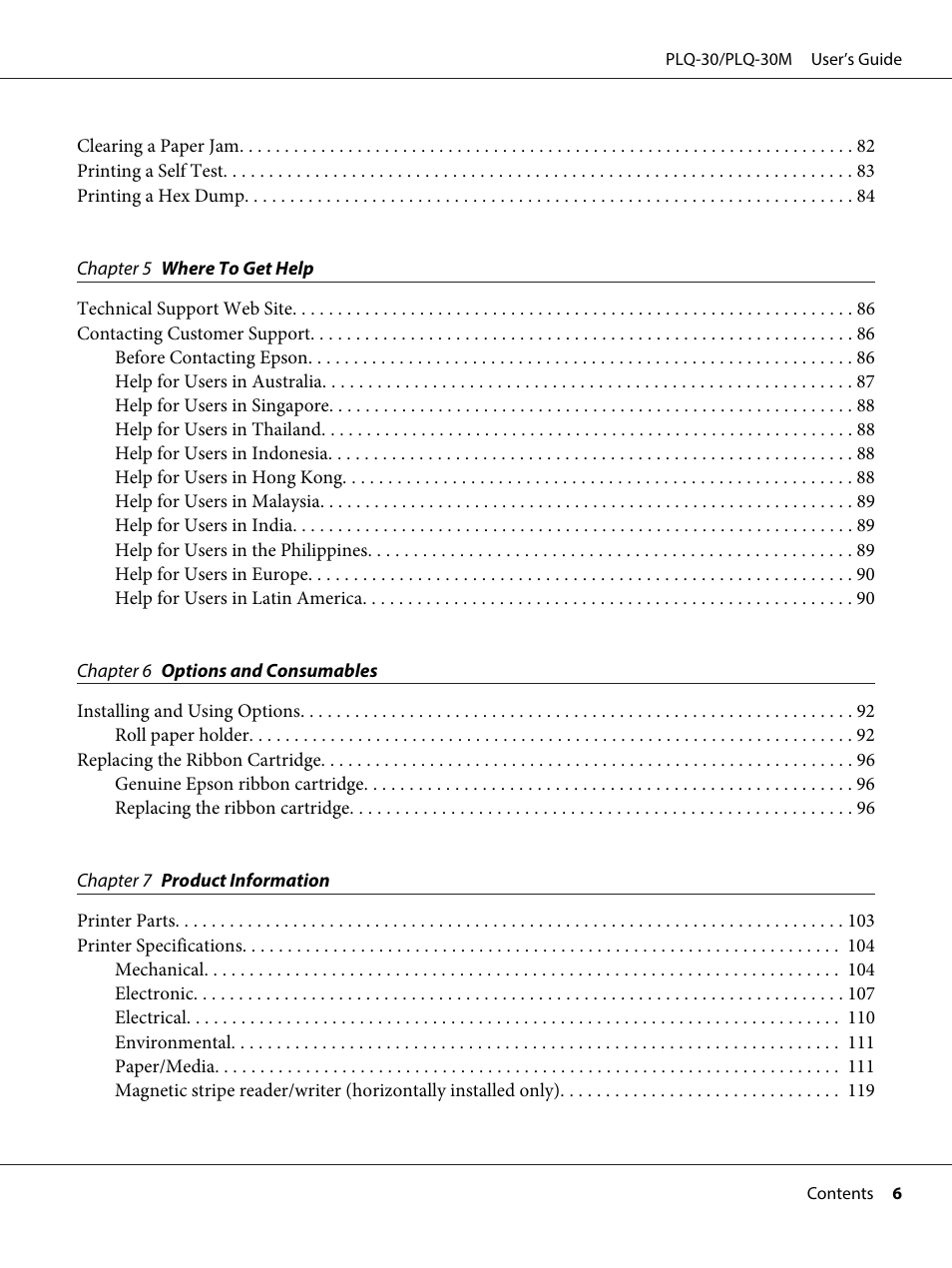 Epson PLQ-30 User Manual | Page 6 / 139