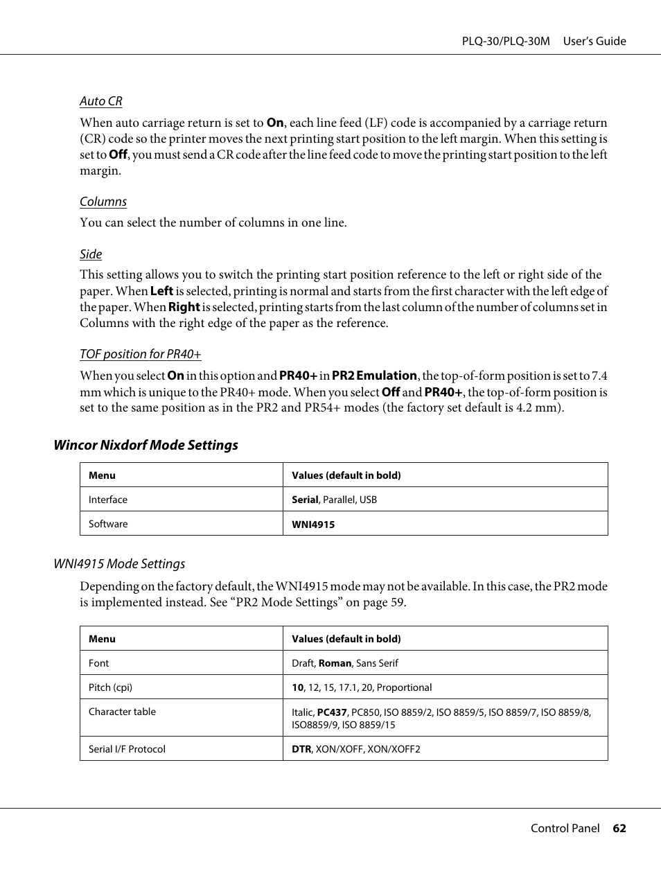 Epson PLQ-30 User Manual | Page 62 / 139