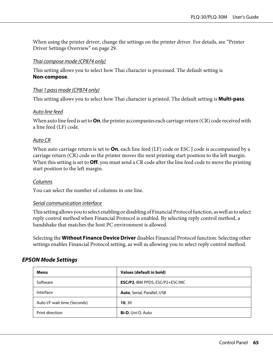 Epson PLQ-30 User Manual | Page 65 / 139