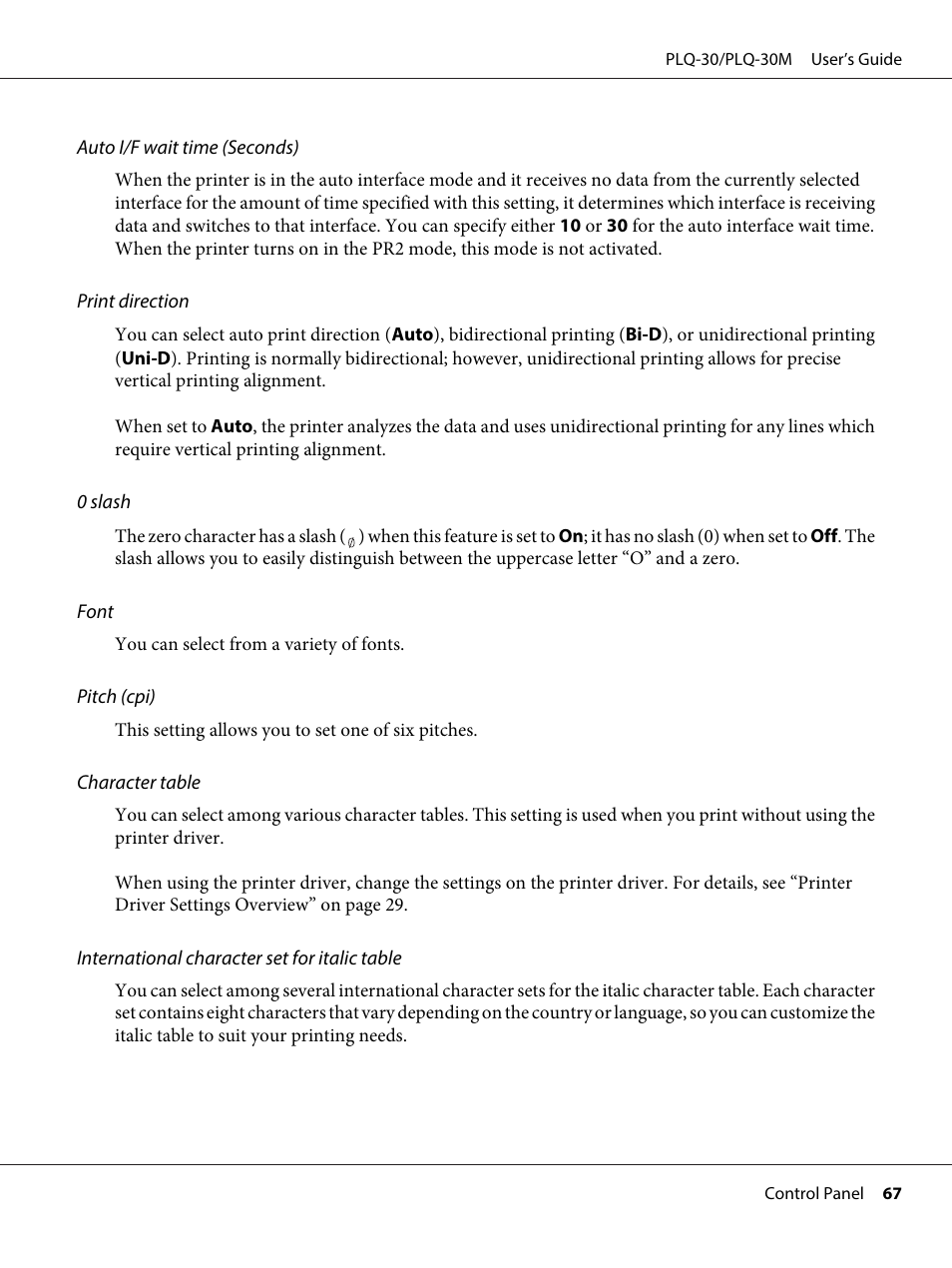 Epson PLQ-30 User Manual | Page 67 / 139