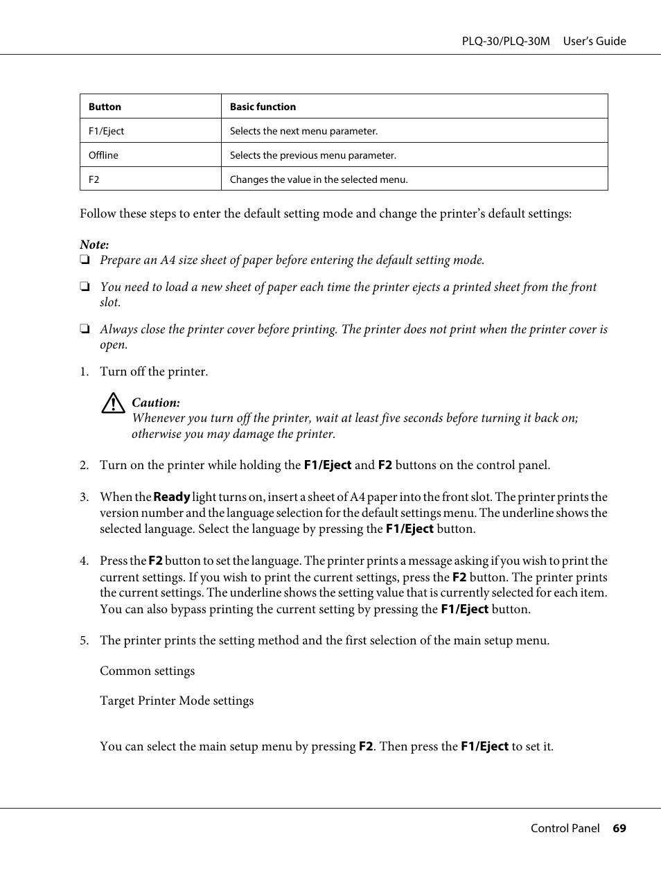 Epson PLQ-30 User Manual | Page 69 / 139