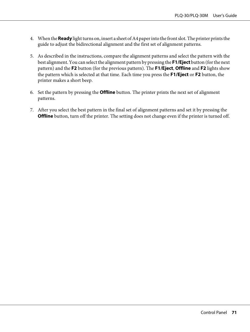 Epson PLQ-30 User Manual | Page 71 / 139