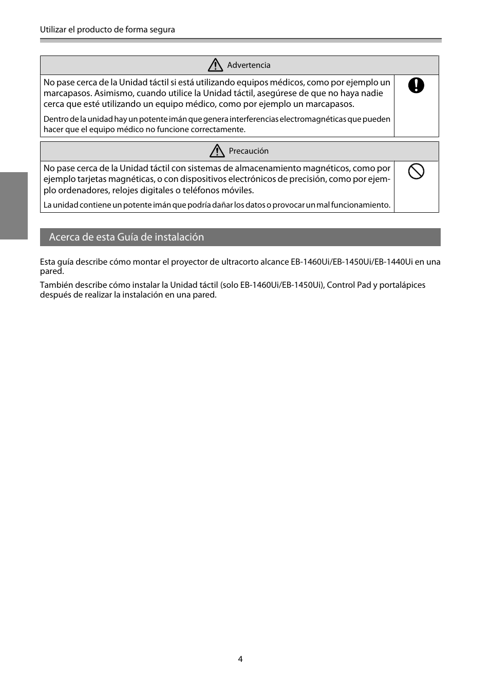 Acerca de esta guía de instalación | Epson EB-1460Ui User Manual | Page 239 / 353