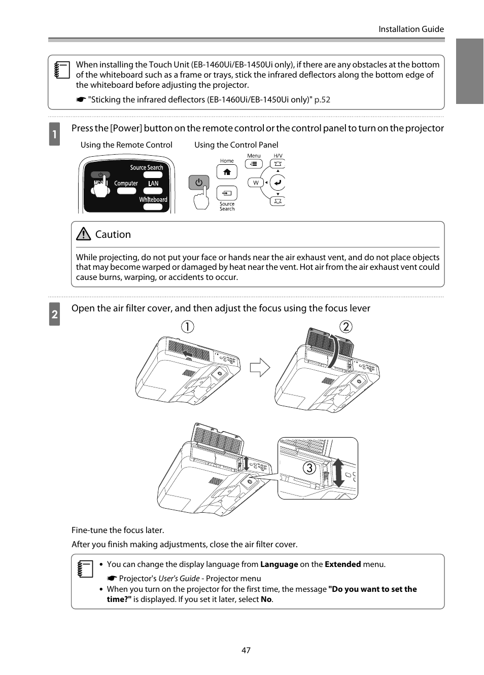 Epson EB-1460Ui User Manual | Page 48 / 353