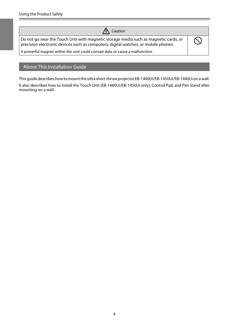 About this installation guide | Epson EB-1460Ui User Manual | Page 5 / 353