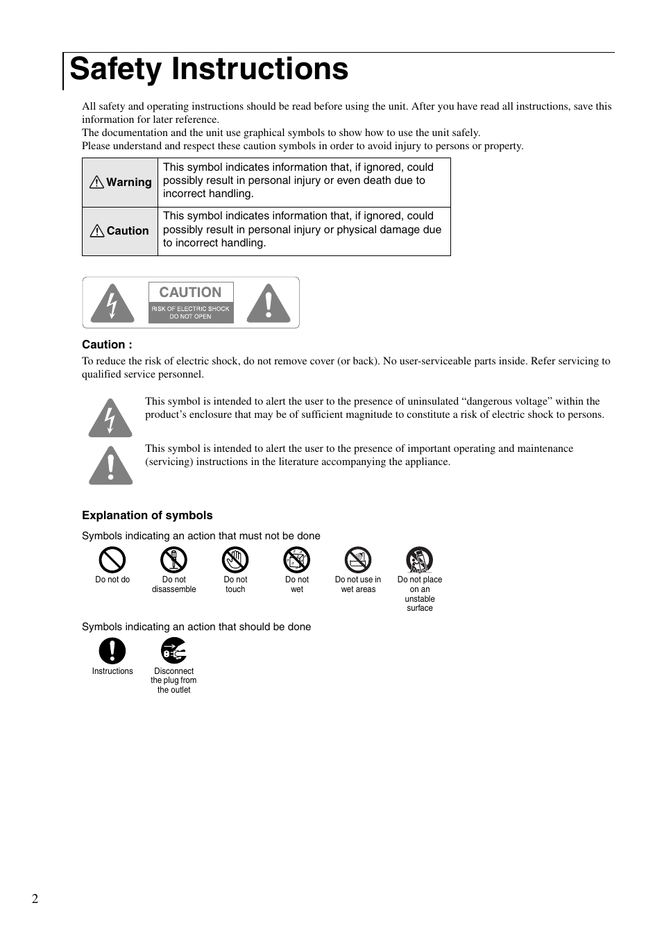 Safety instructions | Epson EMP-TWD10 User Manual | Page 4 / 82