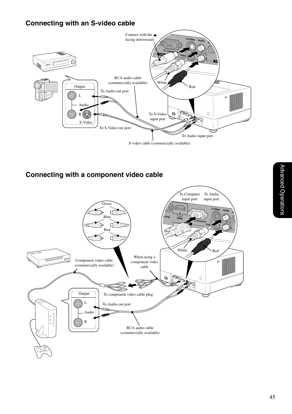 Vice, P. 45, 45 adv anced oper ations | Epson EMP-TWD10 User Manual | Page 47 / 82