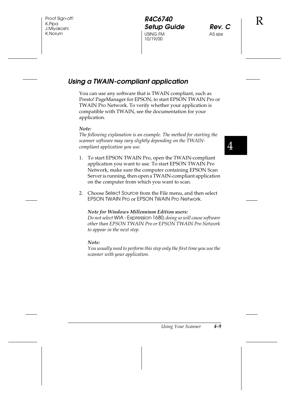 Using a twain-compliant application, Using a twain-compliant application -9 | Epson Expression 1680 User Manual | Page 105 / 124