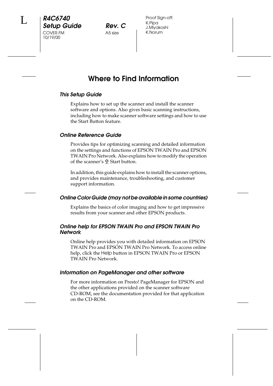 Where to find information, This setup guide, Online reference guide | Epson Expression 1680 User Manual | Page 2 / 124