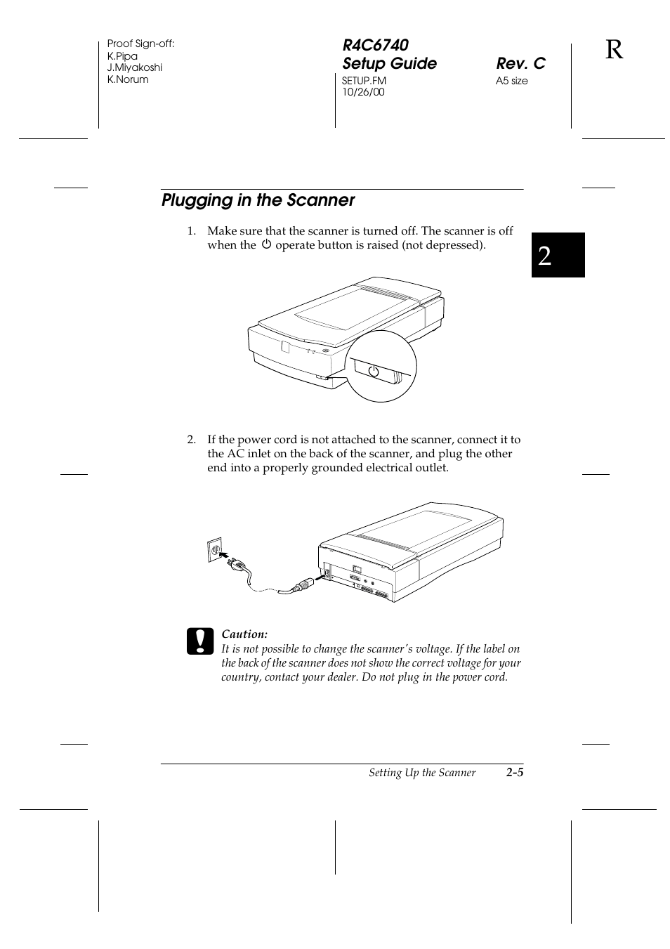 Plugging in the scanner, Plugging in the scanner -5 | Epson Expression 1680 User Manual | Page 25 / 124