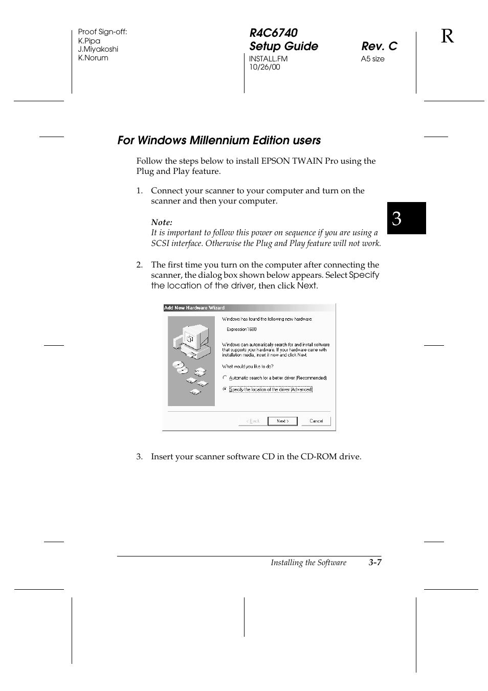 For windows millennium edition users, For windows millennium edition users -7 | Epson Expression 1680 User Manual | Page 51 / 124