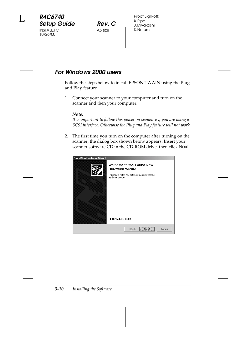 For windows 2000 users, For windows 2000 users -10 | Epson Expression 1680 User Manual | Page 54 / 124