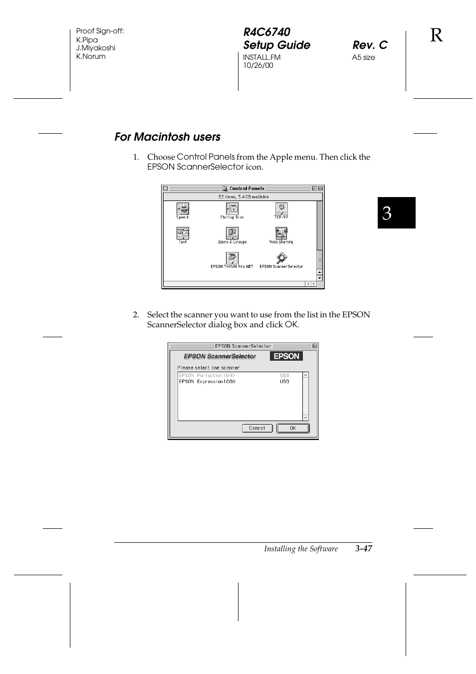 For macintosh users, For macintosh users -47 | Epson Expression 1680 User Manual | Page 91 / 124