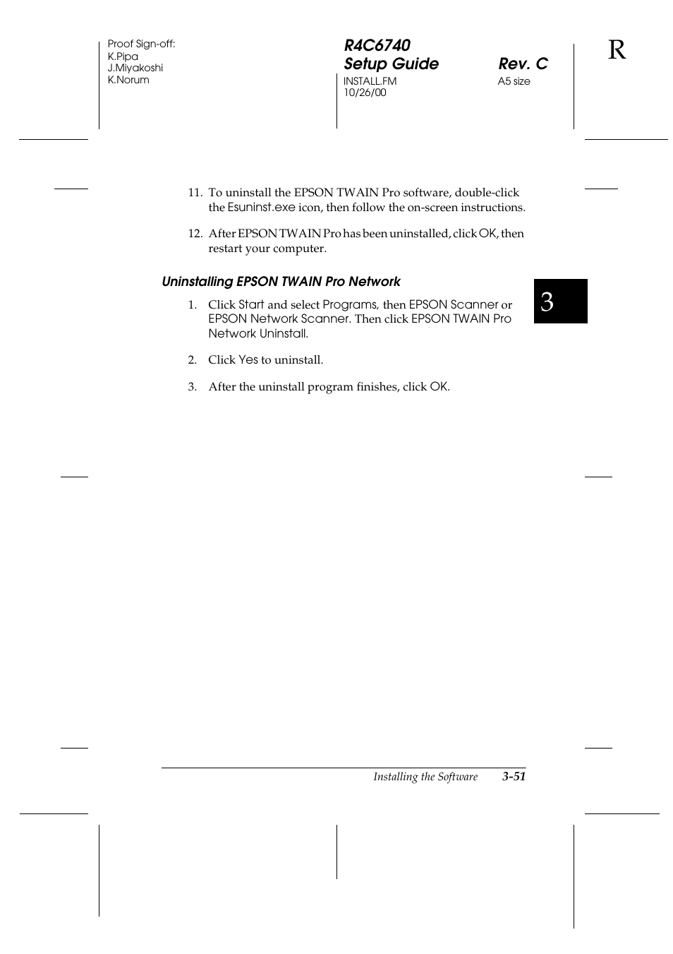 Uninstalling epson twain pro network | Epson Expression 1680 User Manual | Page 95 / 124