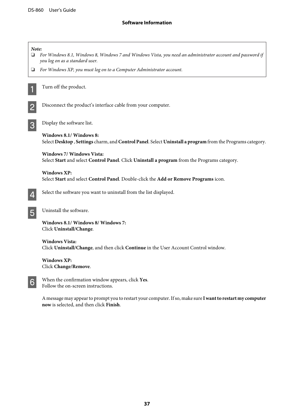 Epson WorkForce DS-860 User Manual | Page 37 / 70