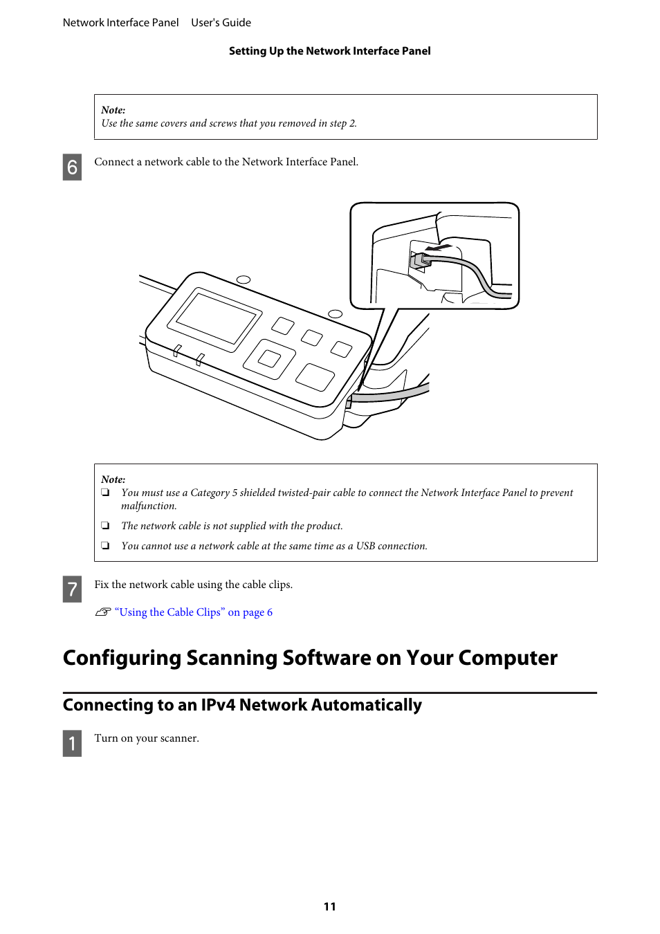 Configuring scanning software on your computer, Connecting to an ipv4 network automatically | Epson WorkForce DS-7500N User Manual | Page 11 / 27