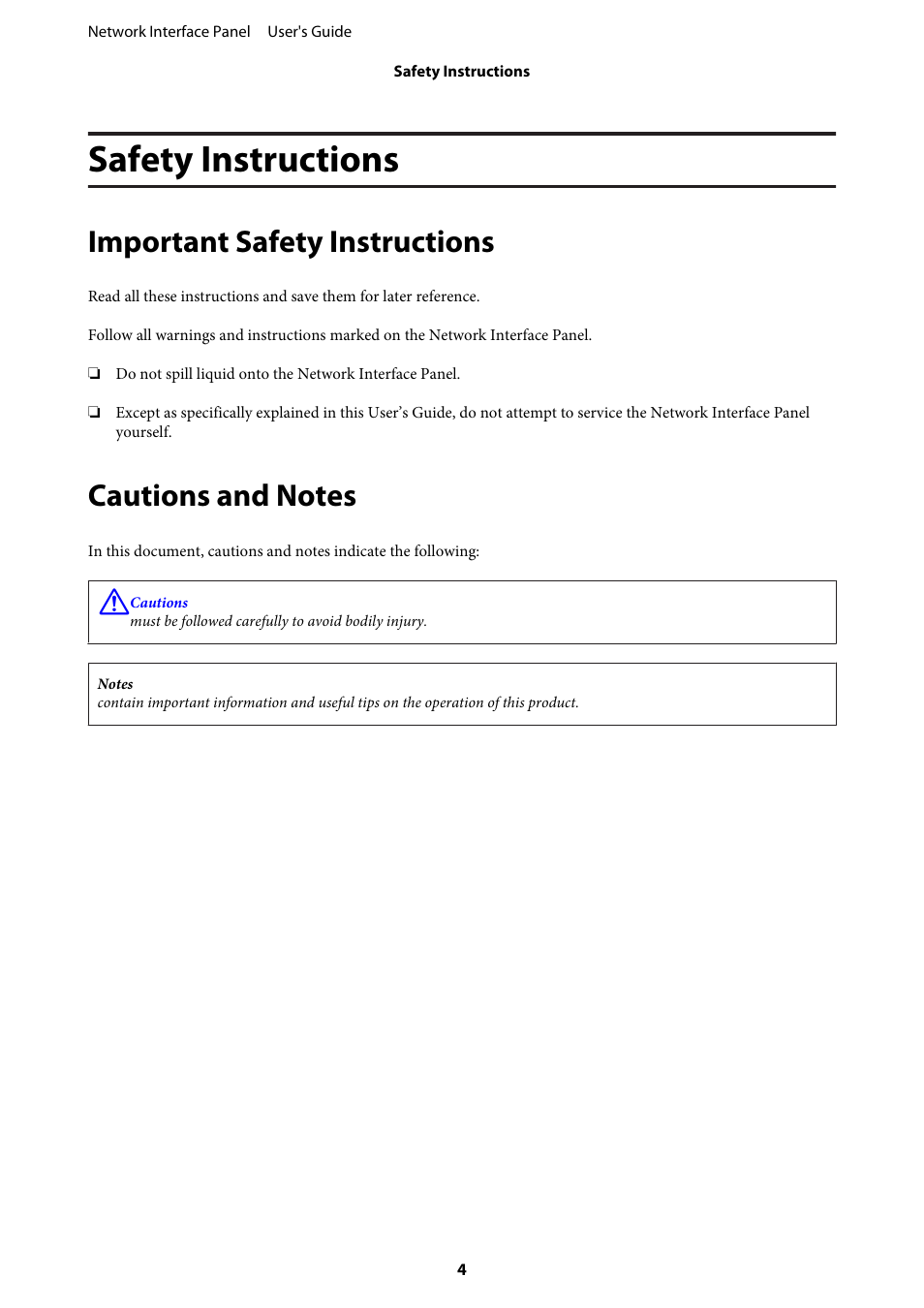 Safety instructions, Important safety instructions, Cautions and notes | Epson WorkForce DS-7500N User Manual | Page 4 / 27