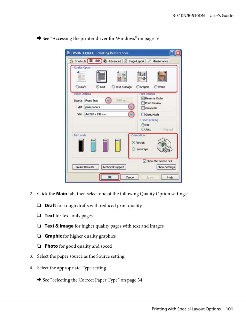 Epson B 510DN User Manual | Page 101 / 218