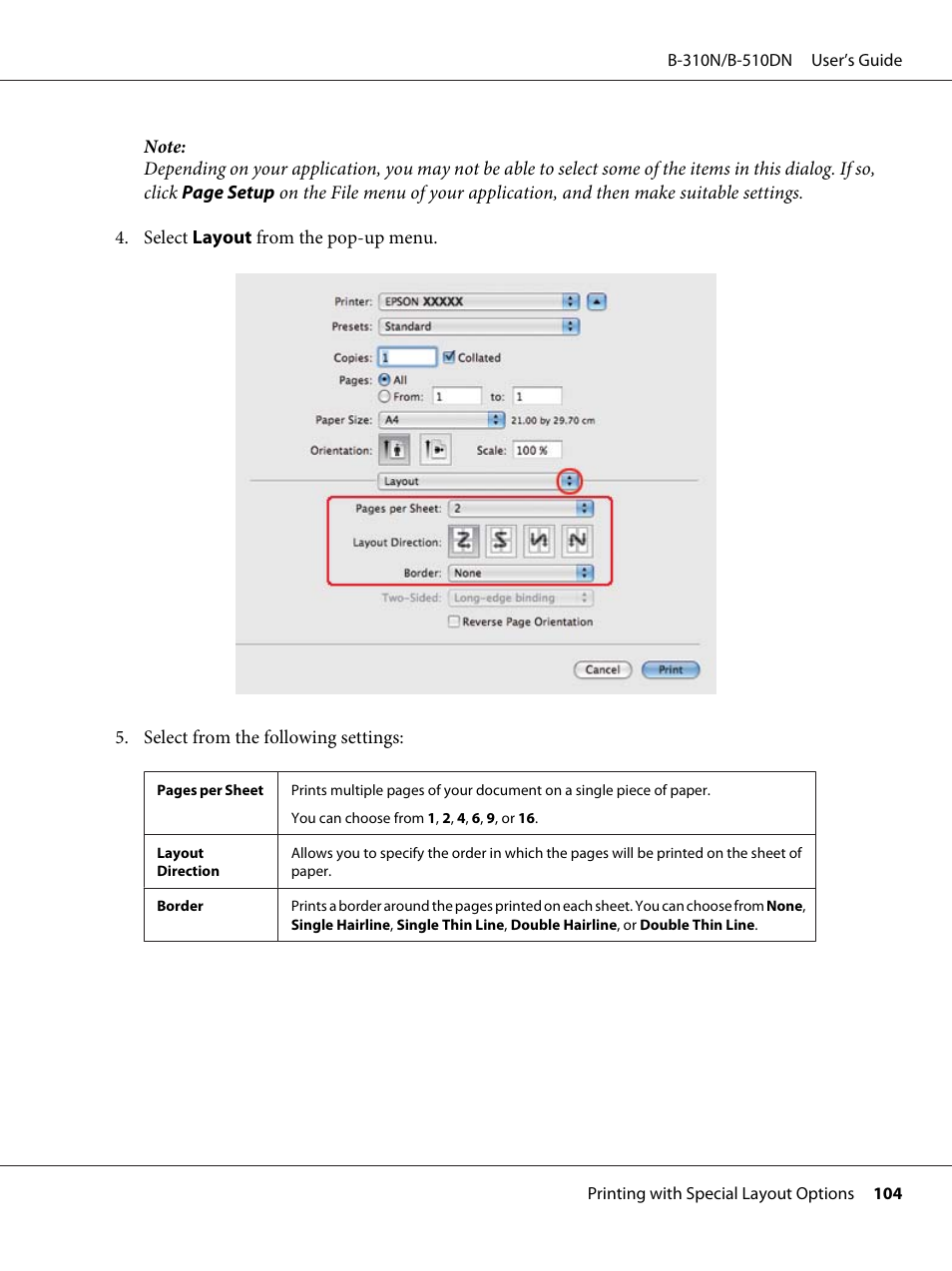 Epson B 510DN User Manual | Page 104 / 218