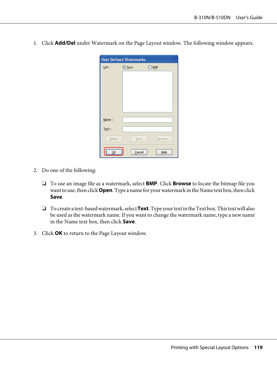Epson B 510DN User Manual | Page 119 / 218