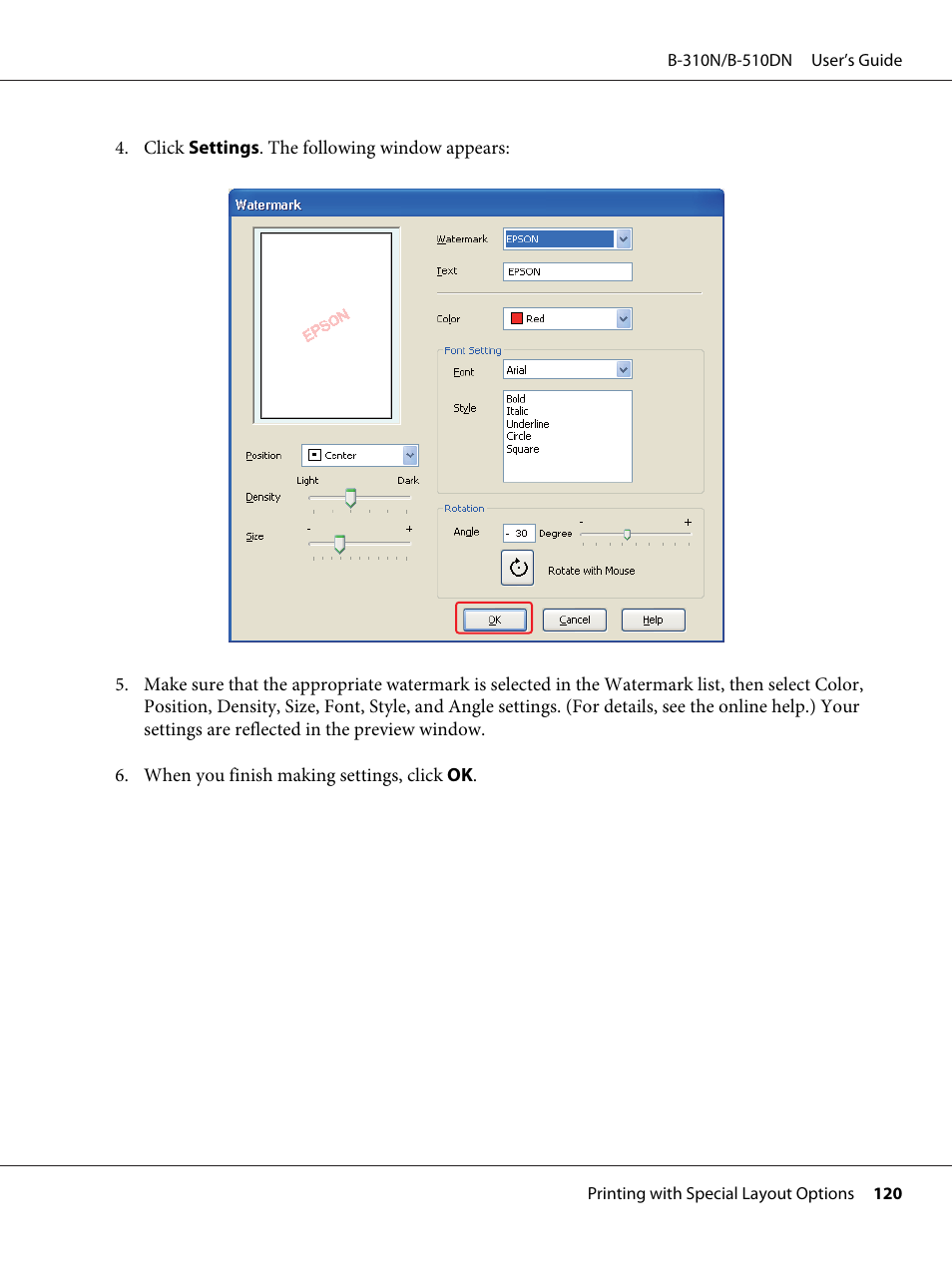 Epson B 510DN User Manual | Page 120 / 218