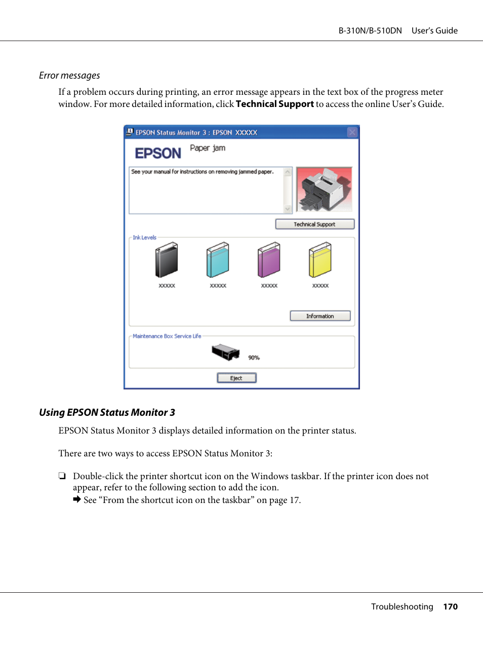 Epson B 510DN User Manual | Page 170 / 218