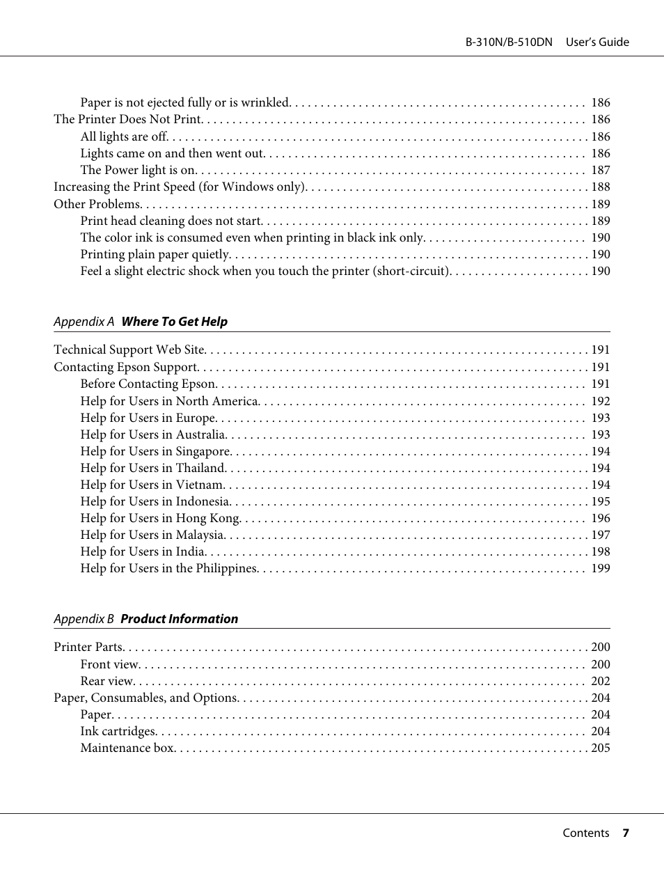 Epson B 510DN User Manual | Page 7 / 218