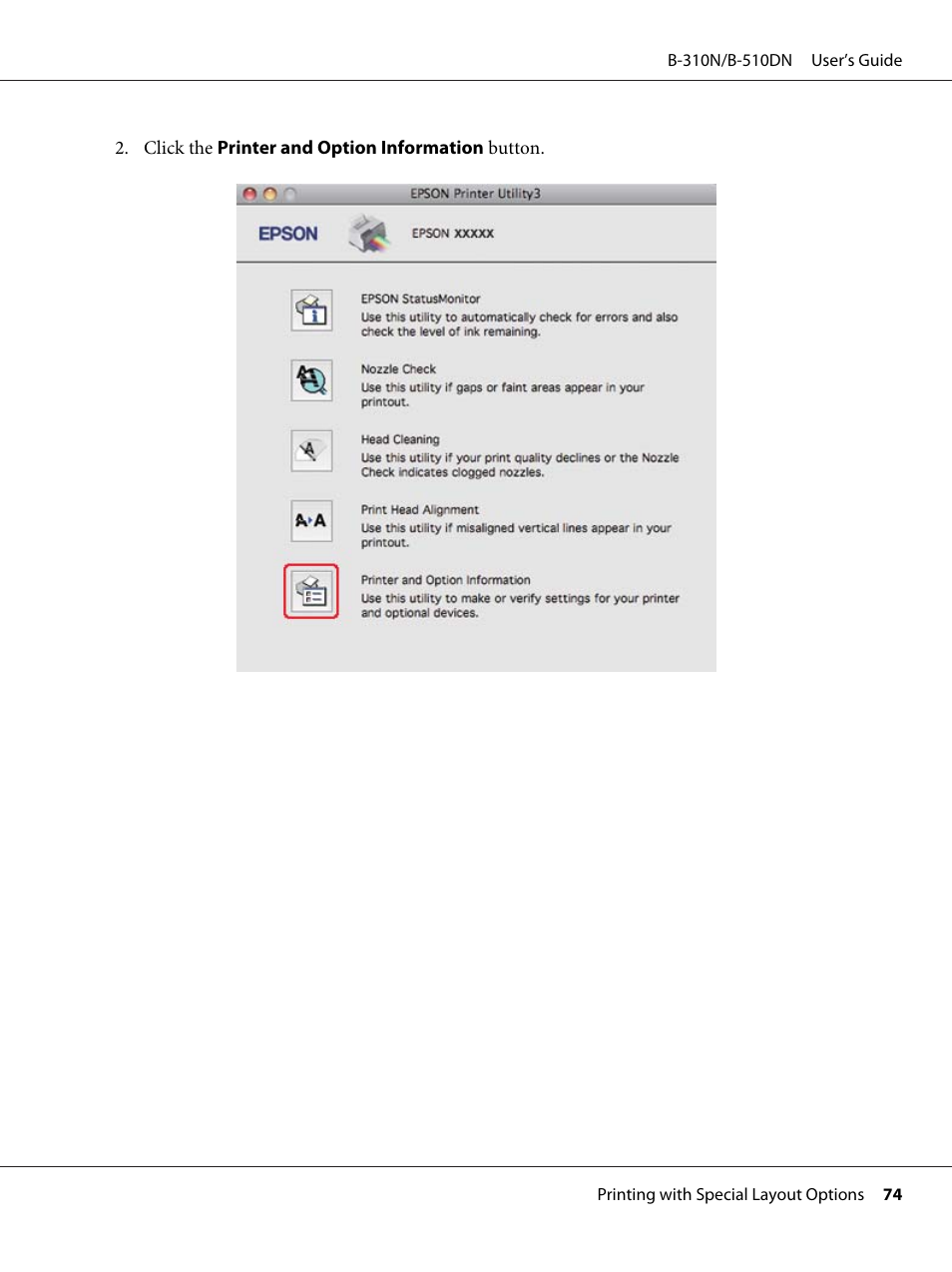 Epson B 510DN User Manual | Page 74 / 218