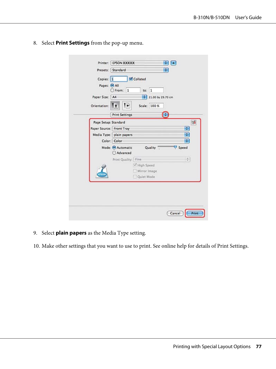 Epson B 510DN User Manual | Page 77 / 218