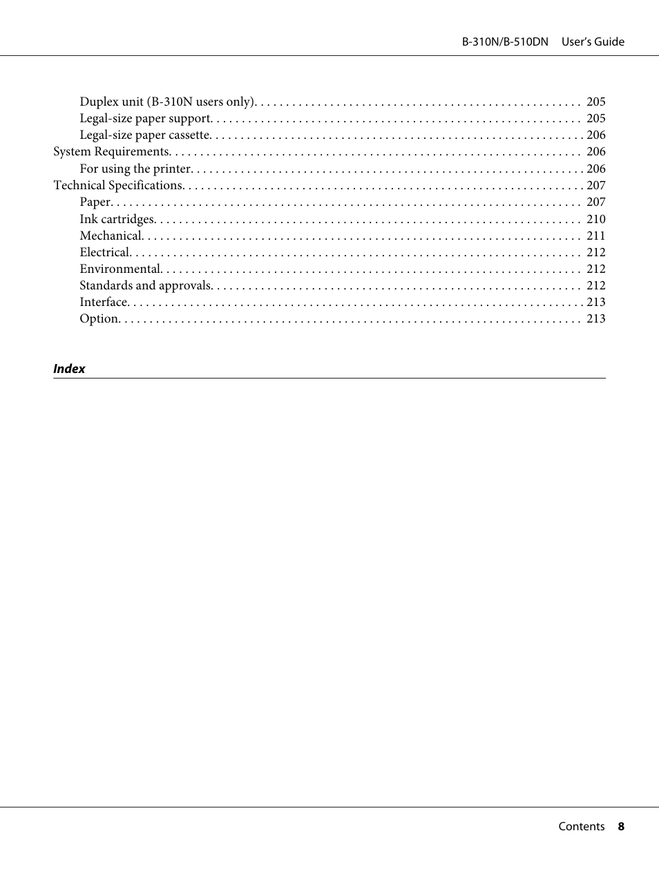 Epson B 510DN User Manual | Page 8 / 218
