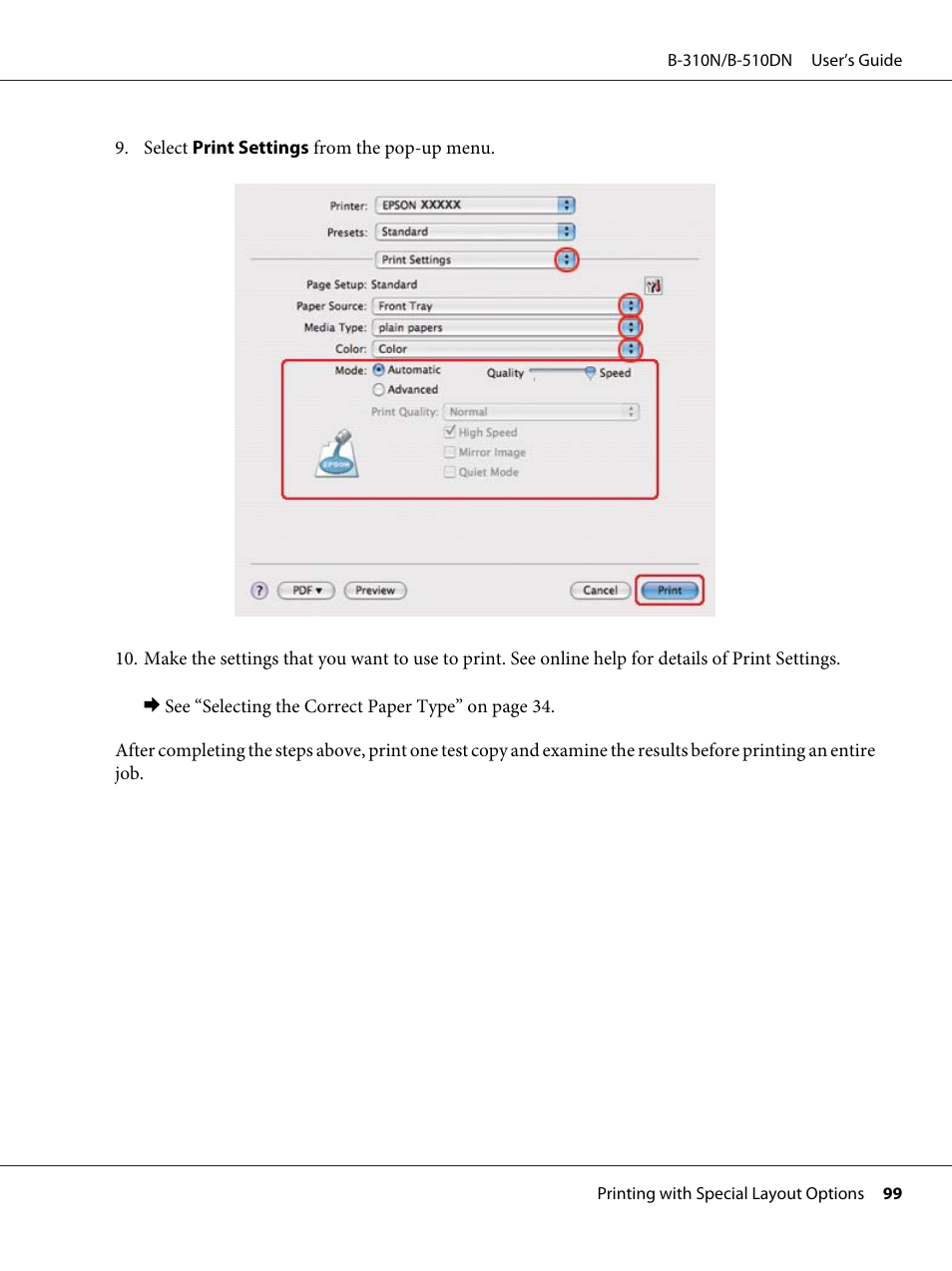 Epson B 510DN User Manual | Page 99 / 218