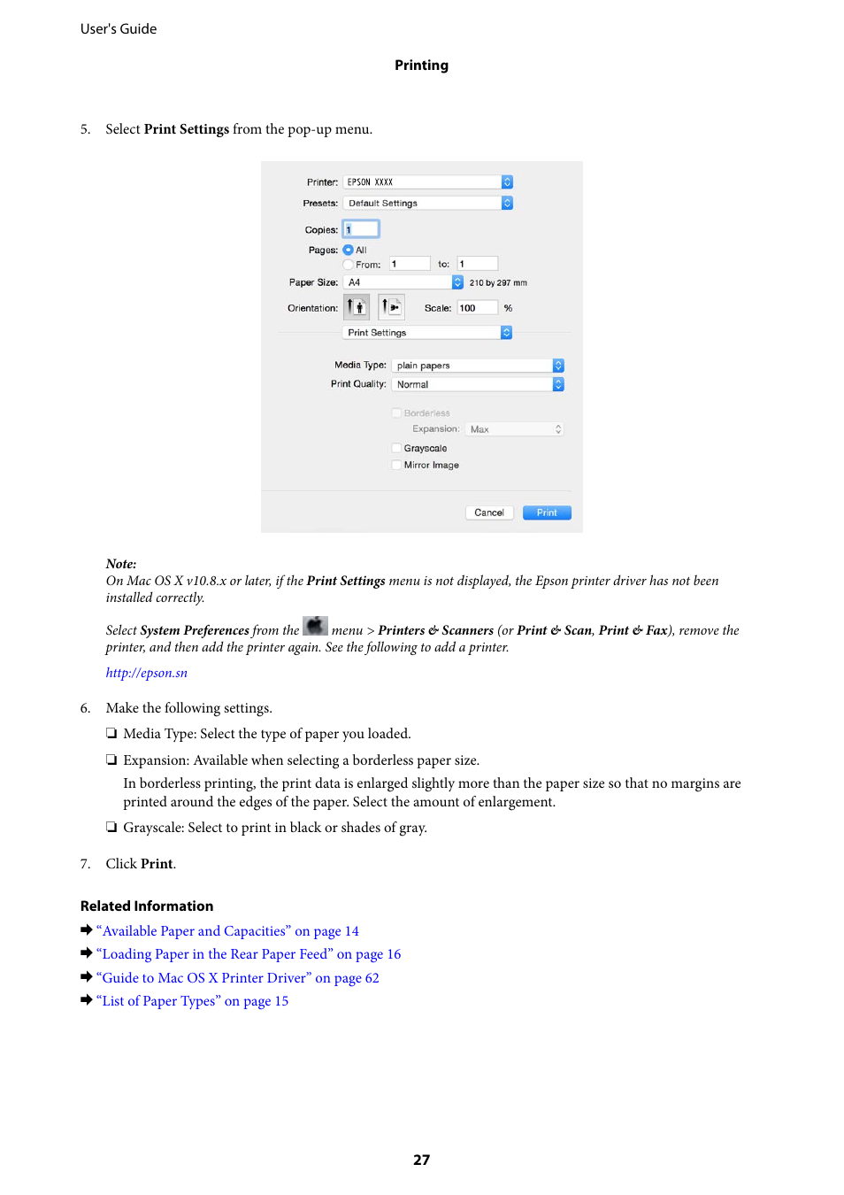 Epson L805 User Manual | Page 27 / 93