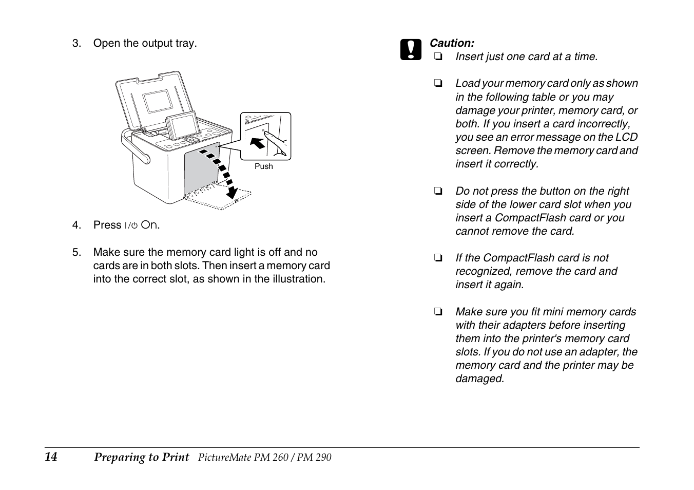 Epson PictureMate PM290 User Manual | Page 14 / 72