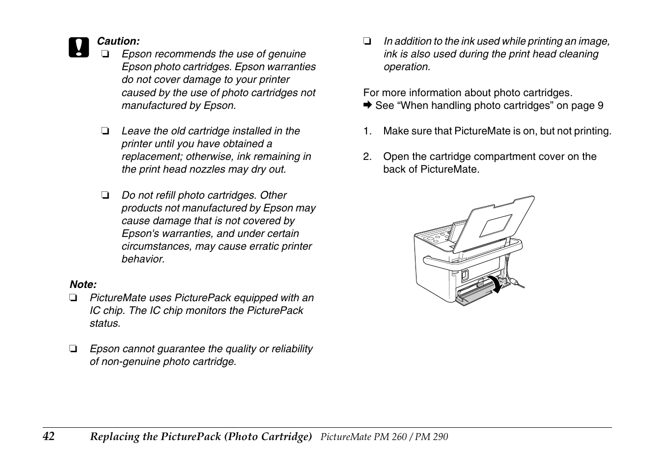 Epson PictureMate PM290 User Manual | Page 42 / 72