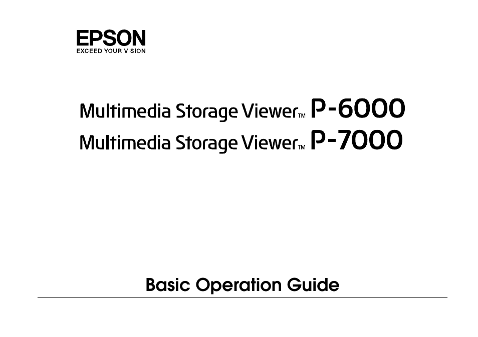 Epson P-7000 User Manual | 29 pages