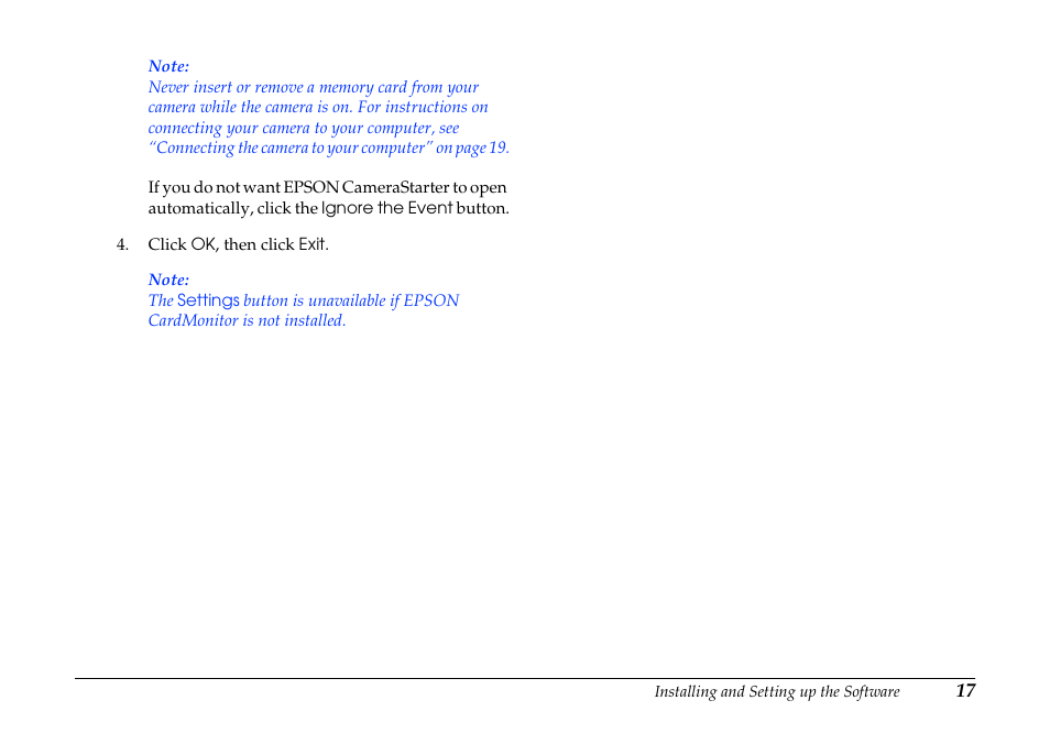 Epson PhotoPC 3100Z User Manual | Page 17 / 80
