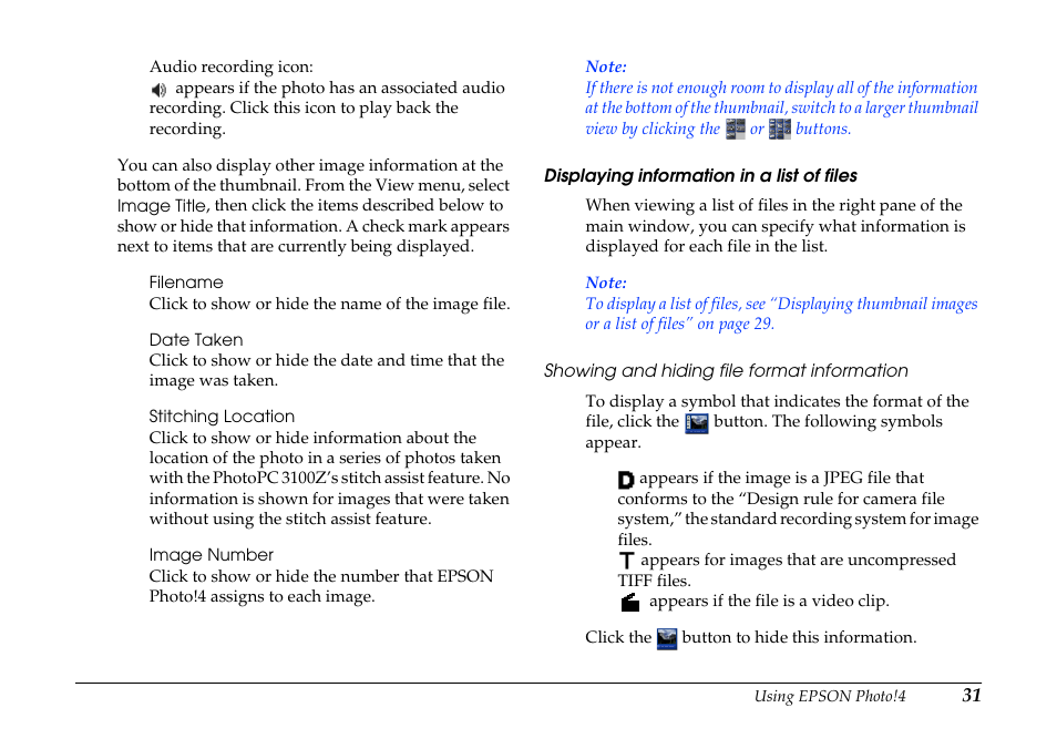 Epson PhotoPC 3100Z User Manual | Page 31 / 80