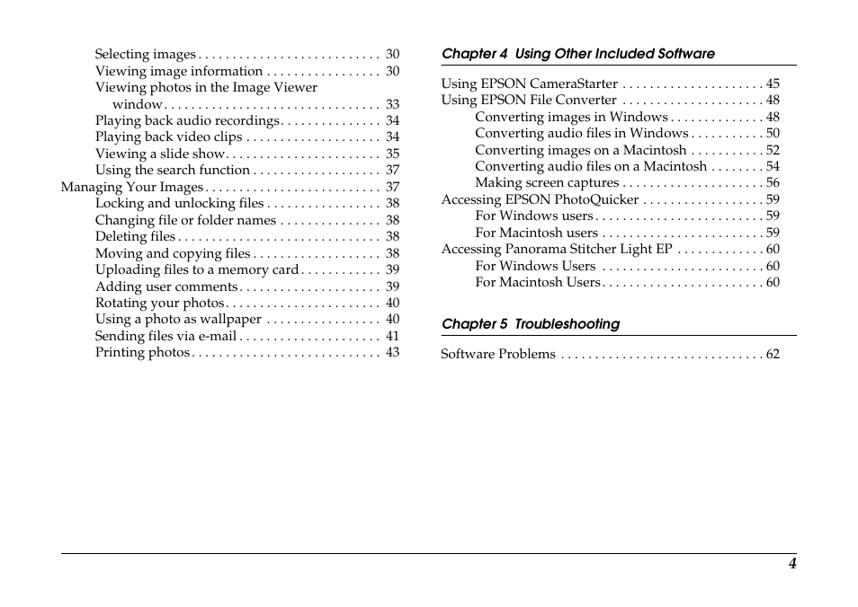 Epson PhotoPC 3100Z User Manual | Page 4 / 80