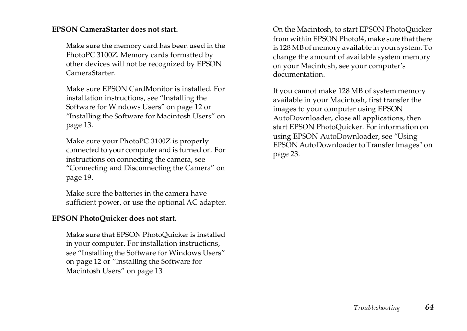 Epson PhotoPC 3100Z User Manual | Page 64 / 80