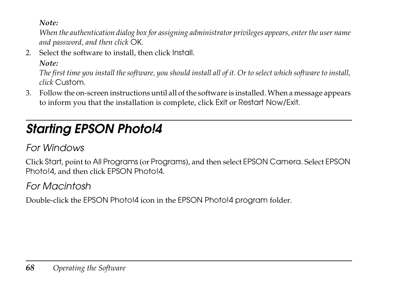 Starting epson photo!4 | Epson PhotoPC L-410 User Manual | Page 68 / 98