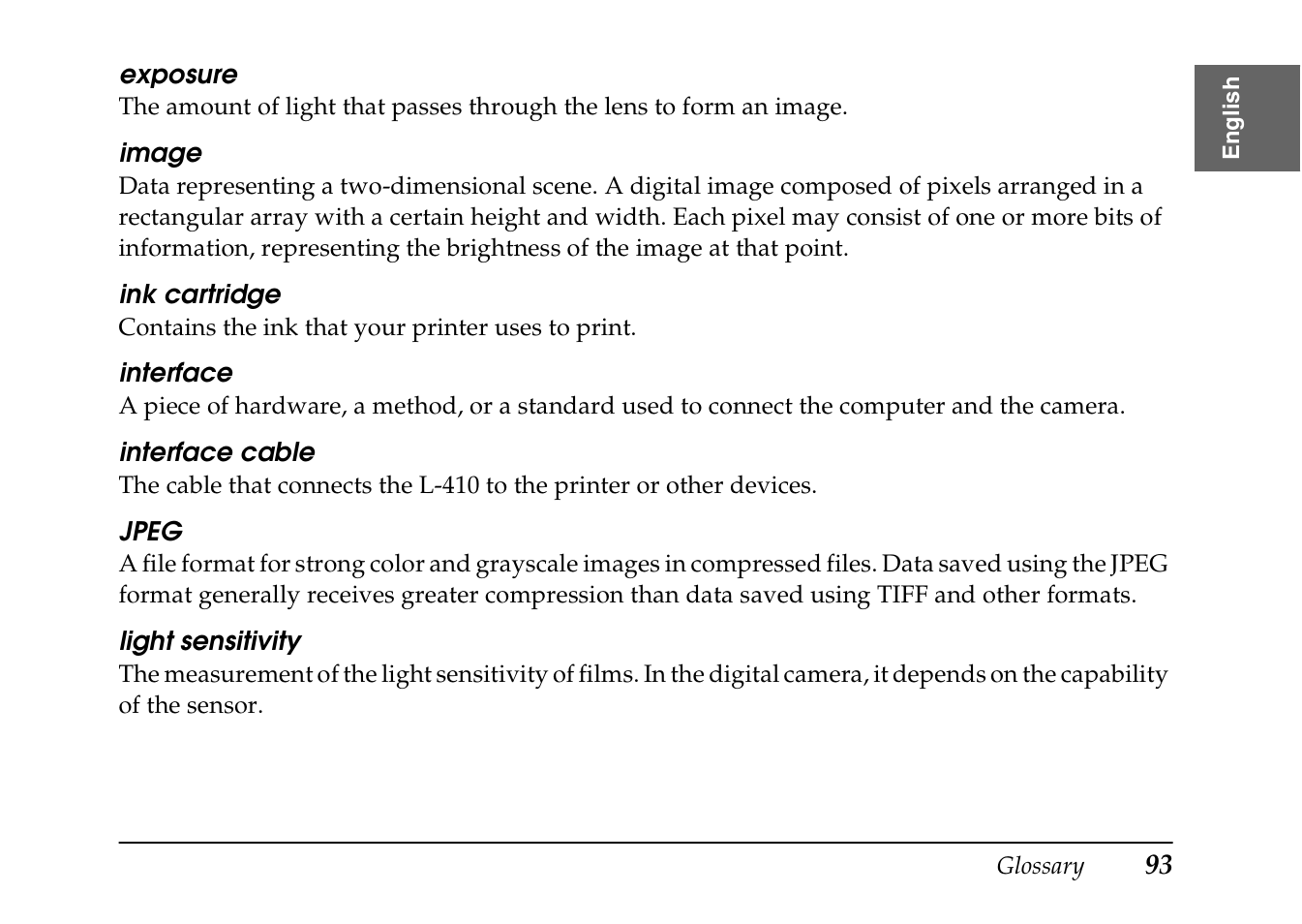 Epson PhotoPC L-410 User Manual | Page 93 / 98